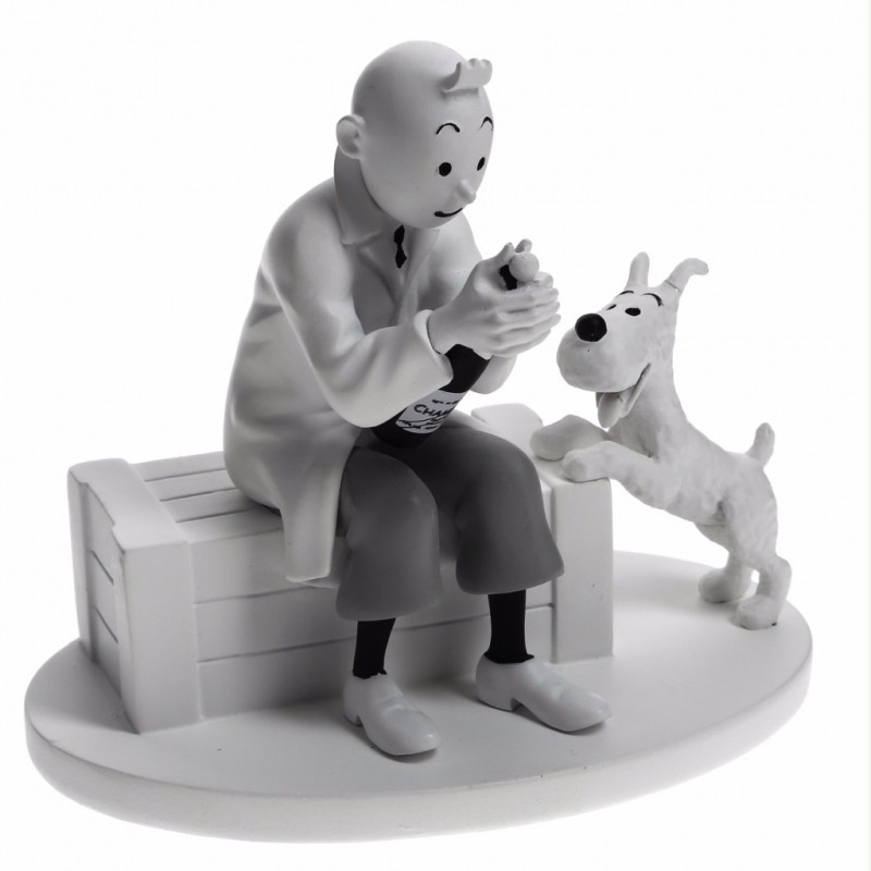 Figurine Tintin Moulinsart résine monochrome 12 cm - Librairie Farfafouilles