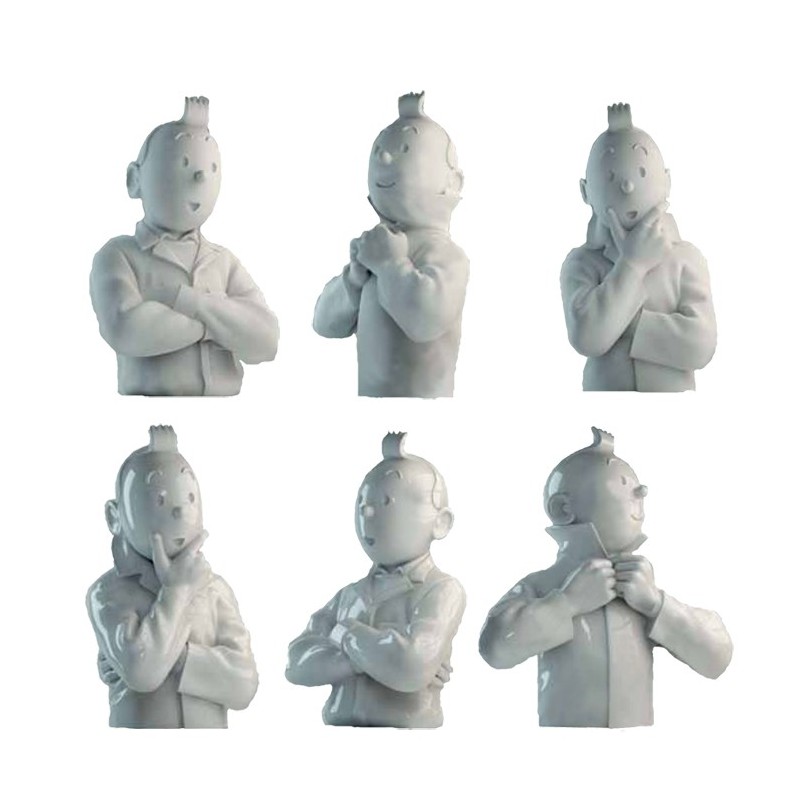 Figurine Moulinsart Tintin - Buste porcelaine Tintin bras croisés 12cm (Mat)