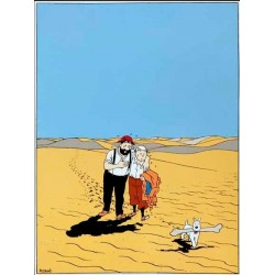 Plaque émaillée Tintin - Tintin Désert Crabe 60x82