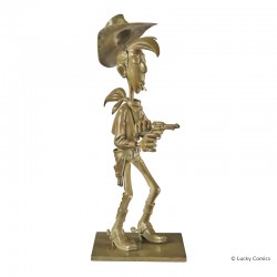 Bronze d'art Morris  LL - Lucky Luke tirant plus vite que son ombre